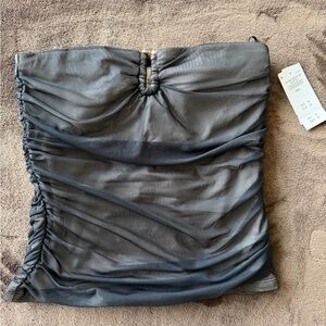 Abercrombie Mesh Ruched Tube Top with Wire *NWT* SIZE SMALL